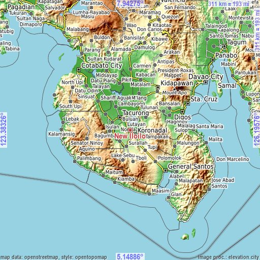 Topographic map of New Iloilo