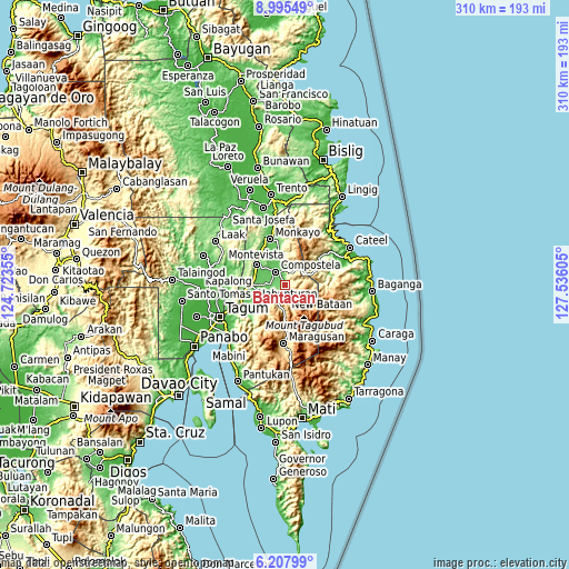 Topographic map of Bantacan