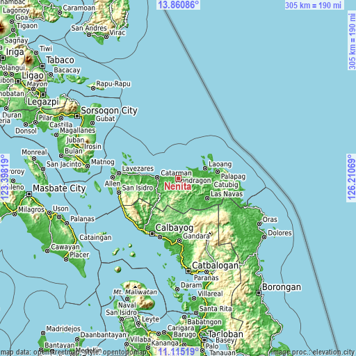 Topographic map of Nenita