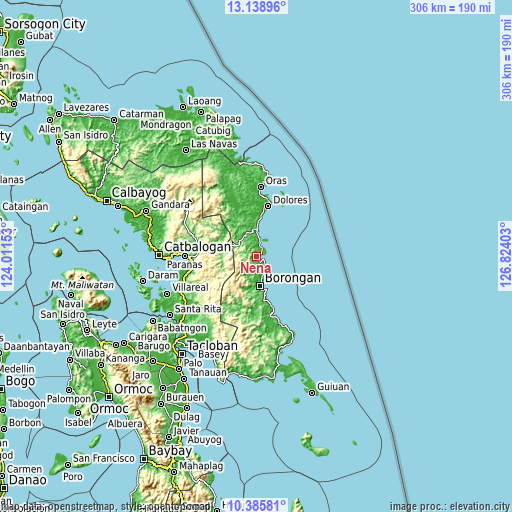 Topographic map of Nena