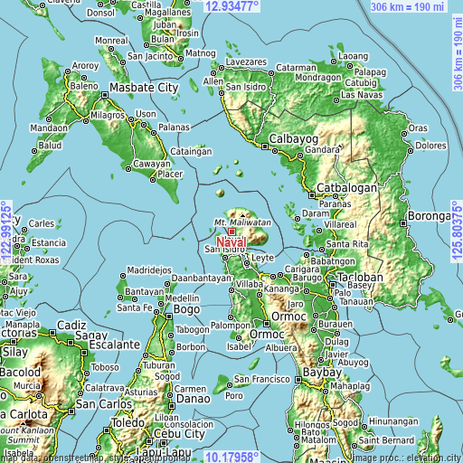 Topographic map of Naval