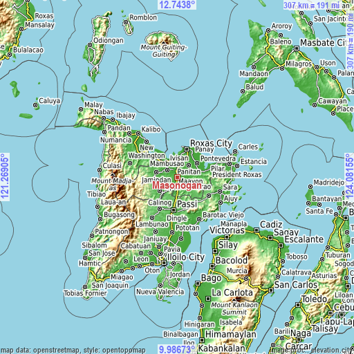 Topographic map of Masonogan