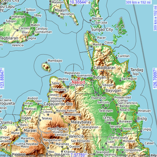 Topographic map of Nasipit