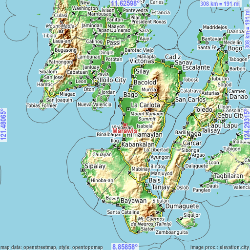 Topographic map of Marawis