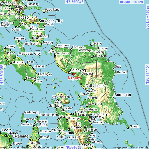 Topographic map of Napuro