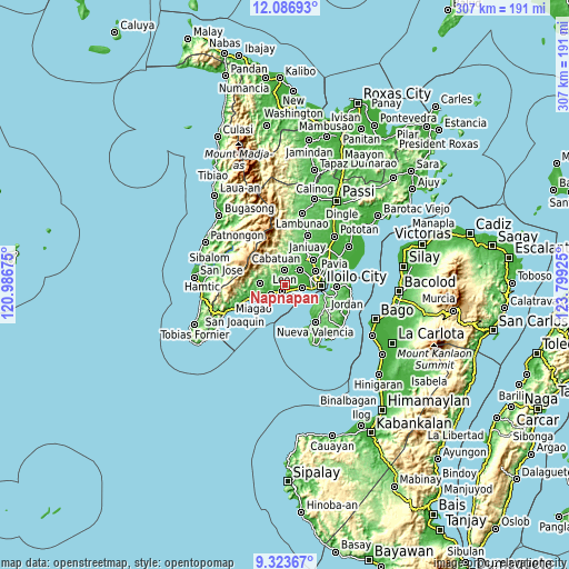 Topographic map of Napnapan