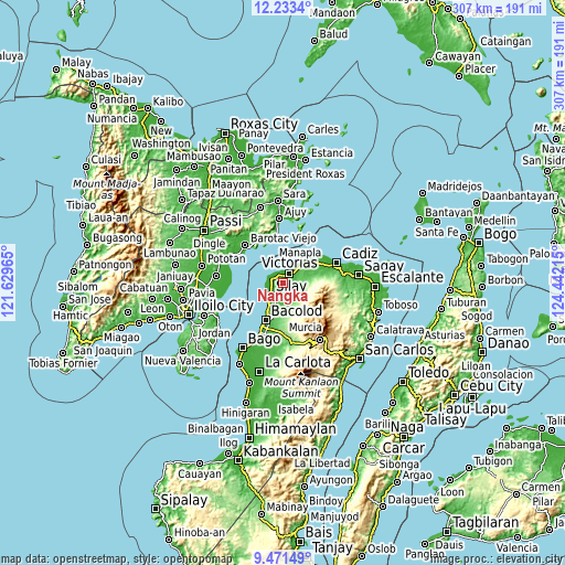 Topographic map of Nangka