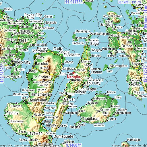 Topographic map of Nangka