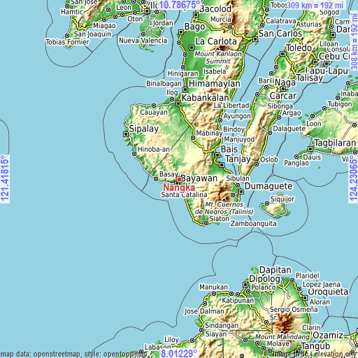 Topographic map of Nangka