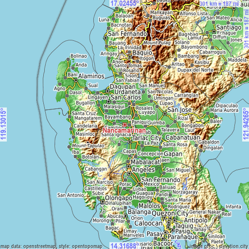 Topographic map of Nancamarinan