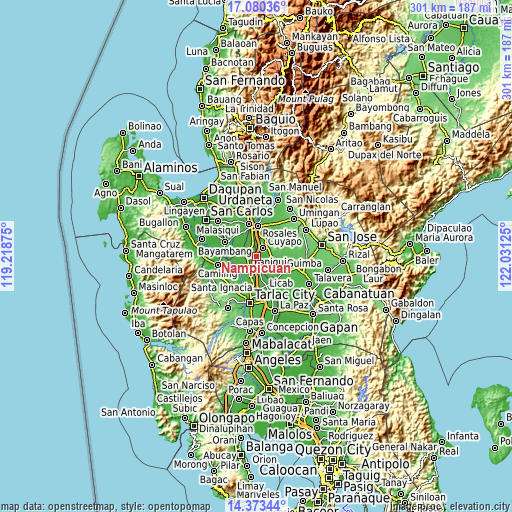 Topographic map of Nampicuan