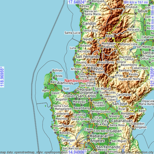 Topographic map of Namboongan