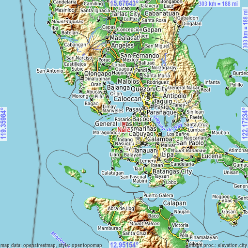 Topographic map of Naic