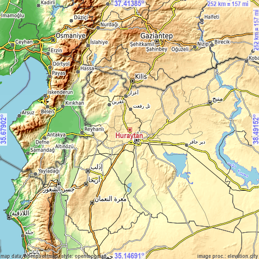 Topographic map of Ḩuraytān