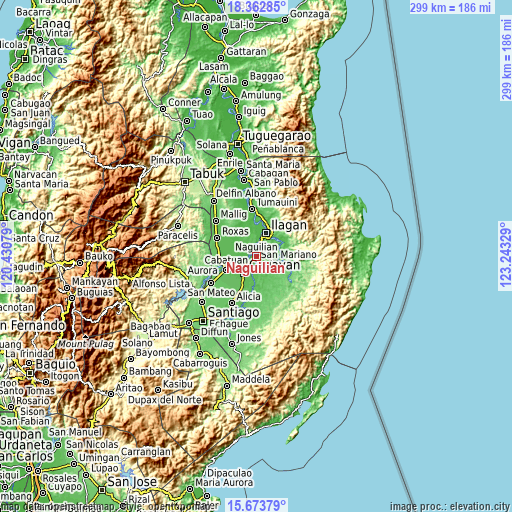 Topographic map of Naguilian