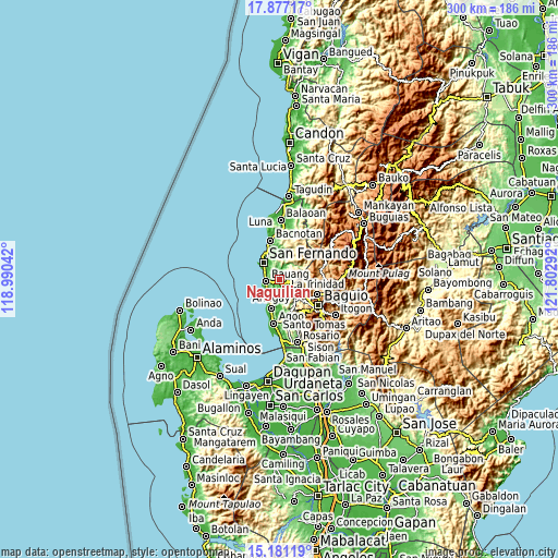 Topographic map of Naguilian