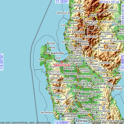 Topographic map of Naguelguel