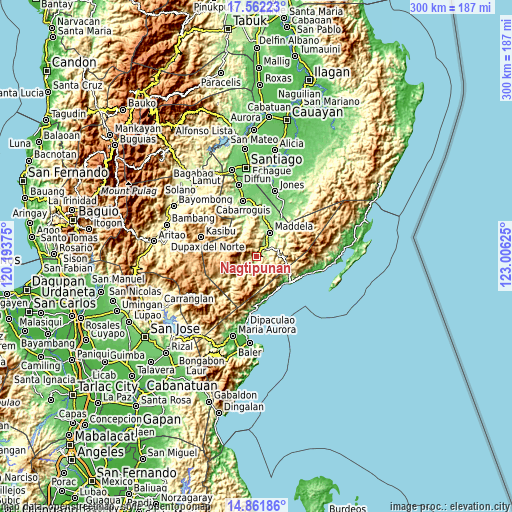 Topographic map of Nagtipunan