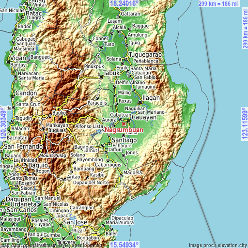 Topographic map of Nagrumbuan