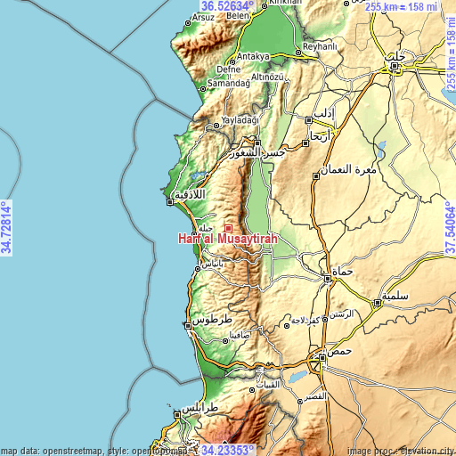 Topographic map of Ḩarf al Musaytirah