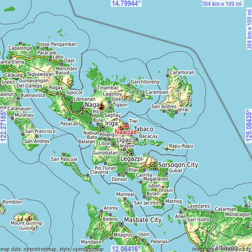 Topographic map of Naagas