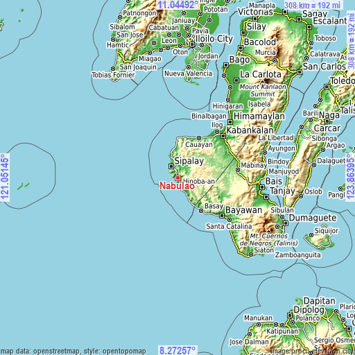 Topographic map of Nabulao