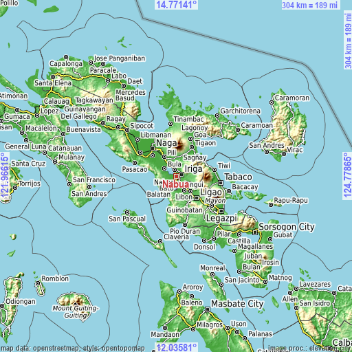 Topographic map of Nabua