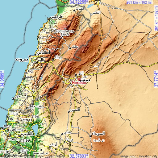 Topographic map of Ḩarastā