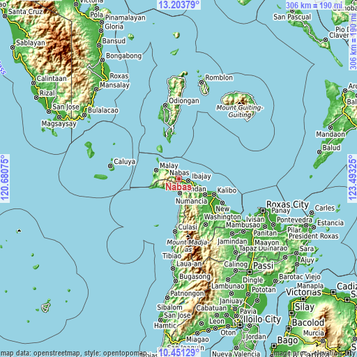 Topographic map of Nabas