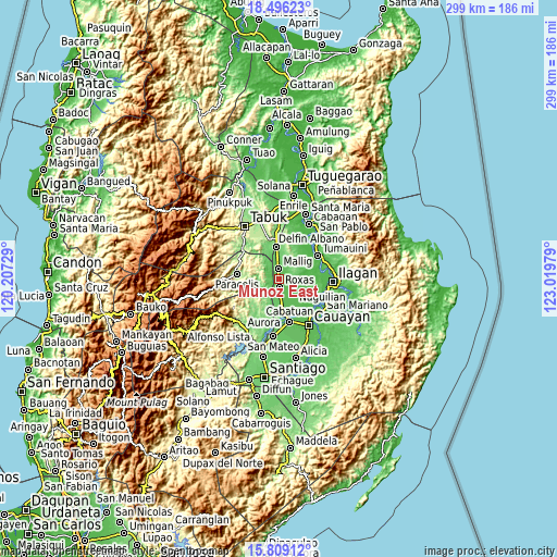 Topographic map of Muñoz East