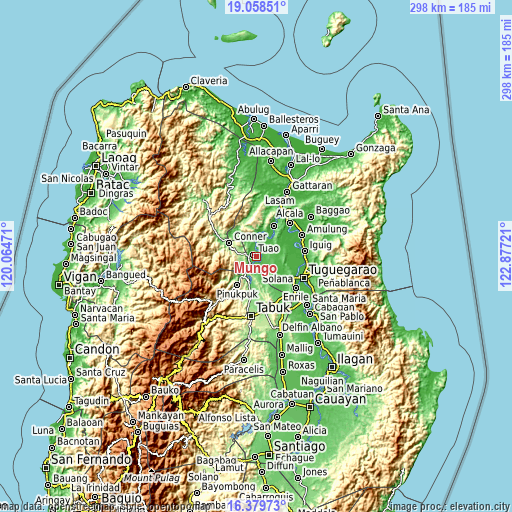 Topographic map of Mungo