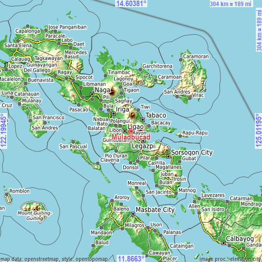 Topographic map of Muladbucad