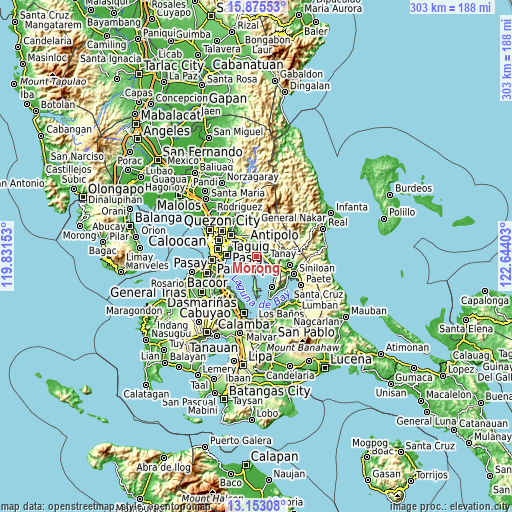 Topographic map of Morong