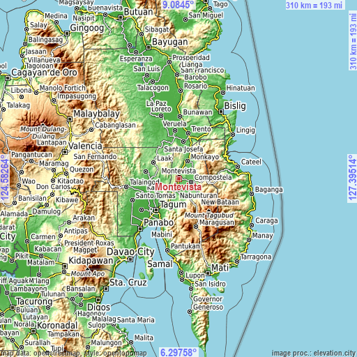 Topographic map of Montevista