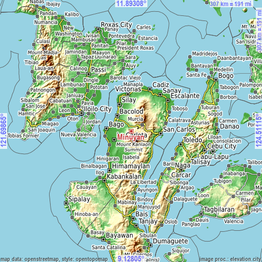 Topographic map of Minuyan