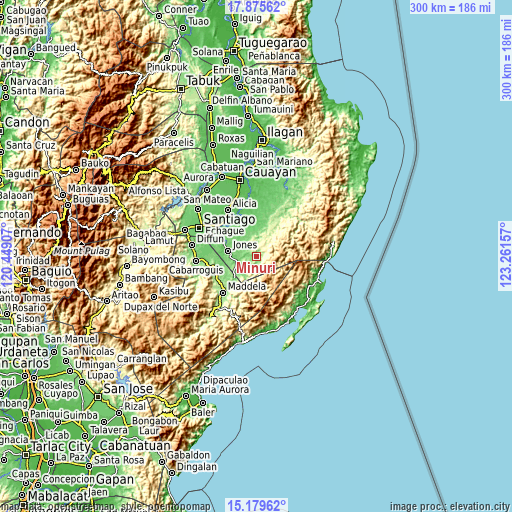 Topographic map of Minuri