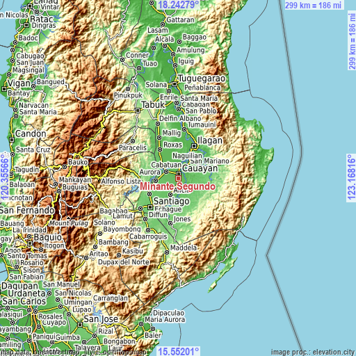 Topographic map of Minante Segundo