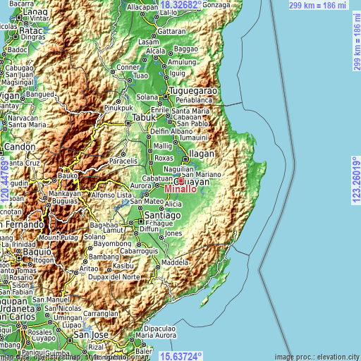 Topographic map of Minallo