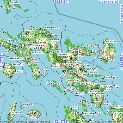 Topographic map of Minalabac