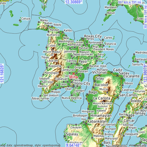 Topographic map of Mina