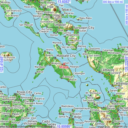 Topographic map of Miaga