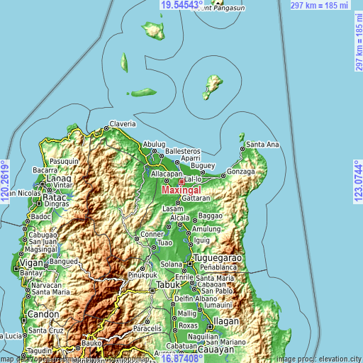 Topographic map of Maxingal