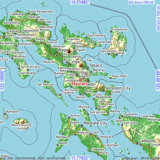 Topographic map of Mauraro