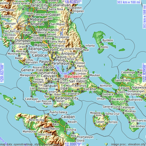 Topographic map of Maulawin