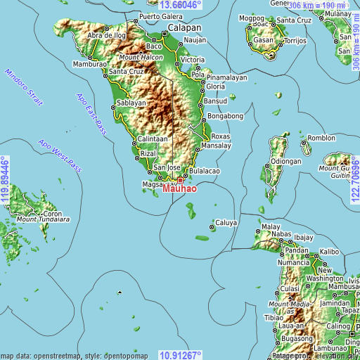 Topographic map of Mauhao
