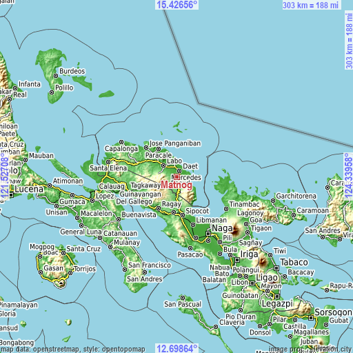 Topographic map of Matnog