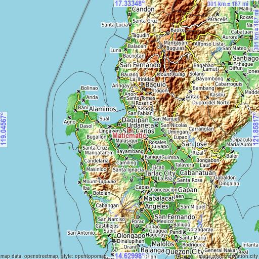 Topographic map of Maticmatic