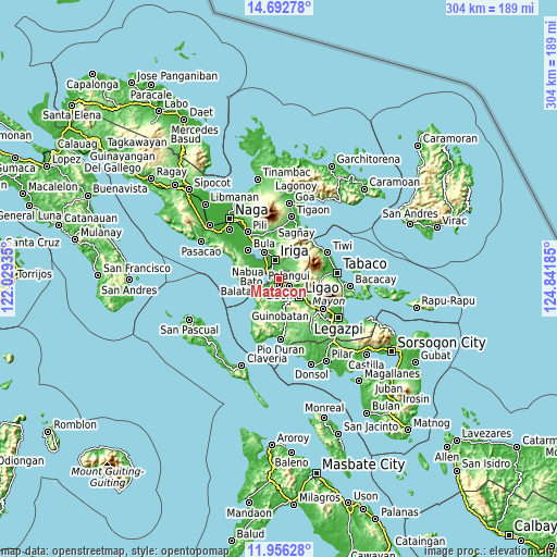 Topographic map of Matacon