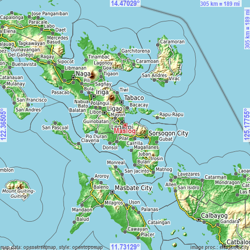 Topographic map of Maslog