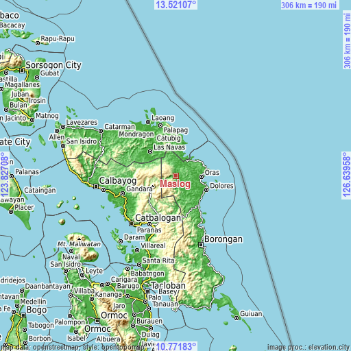 Topographic map of Maslog